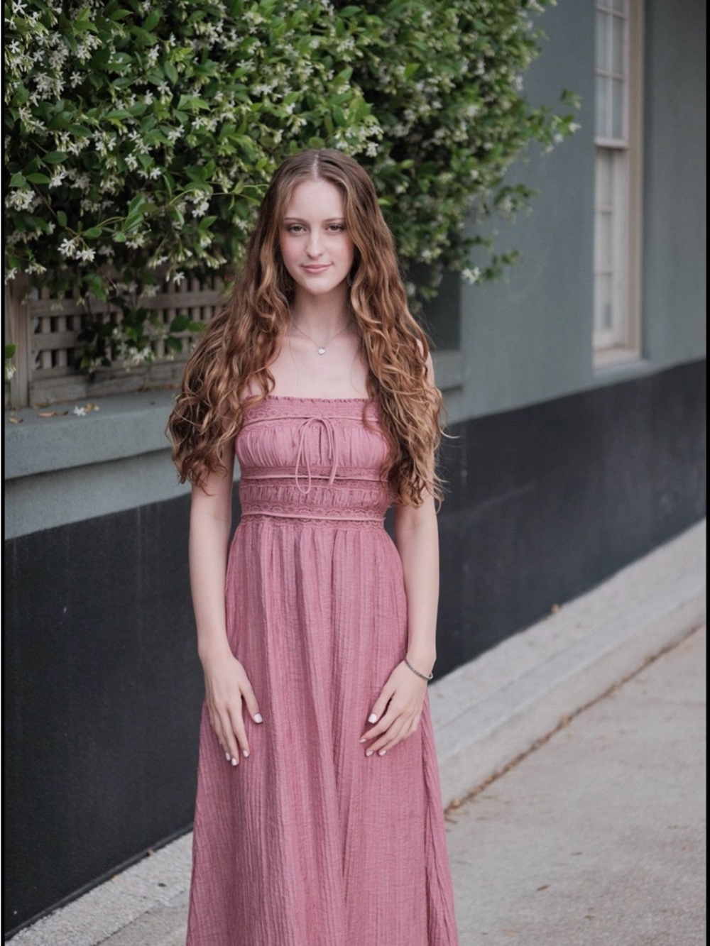 Strapless Maxi Dress in Dusty Rose